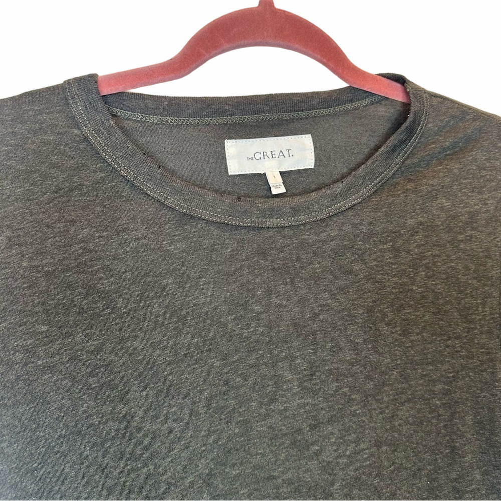 THE GREAT. Gray Ruffle Top Size 1 - Picture 4 of 15